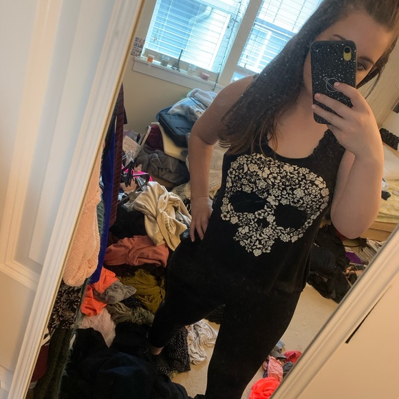 NEW SKULL TANK TOP SEE THROUGH - Picture 2 of 6